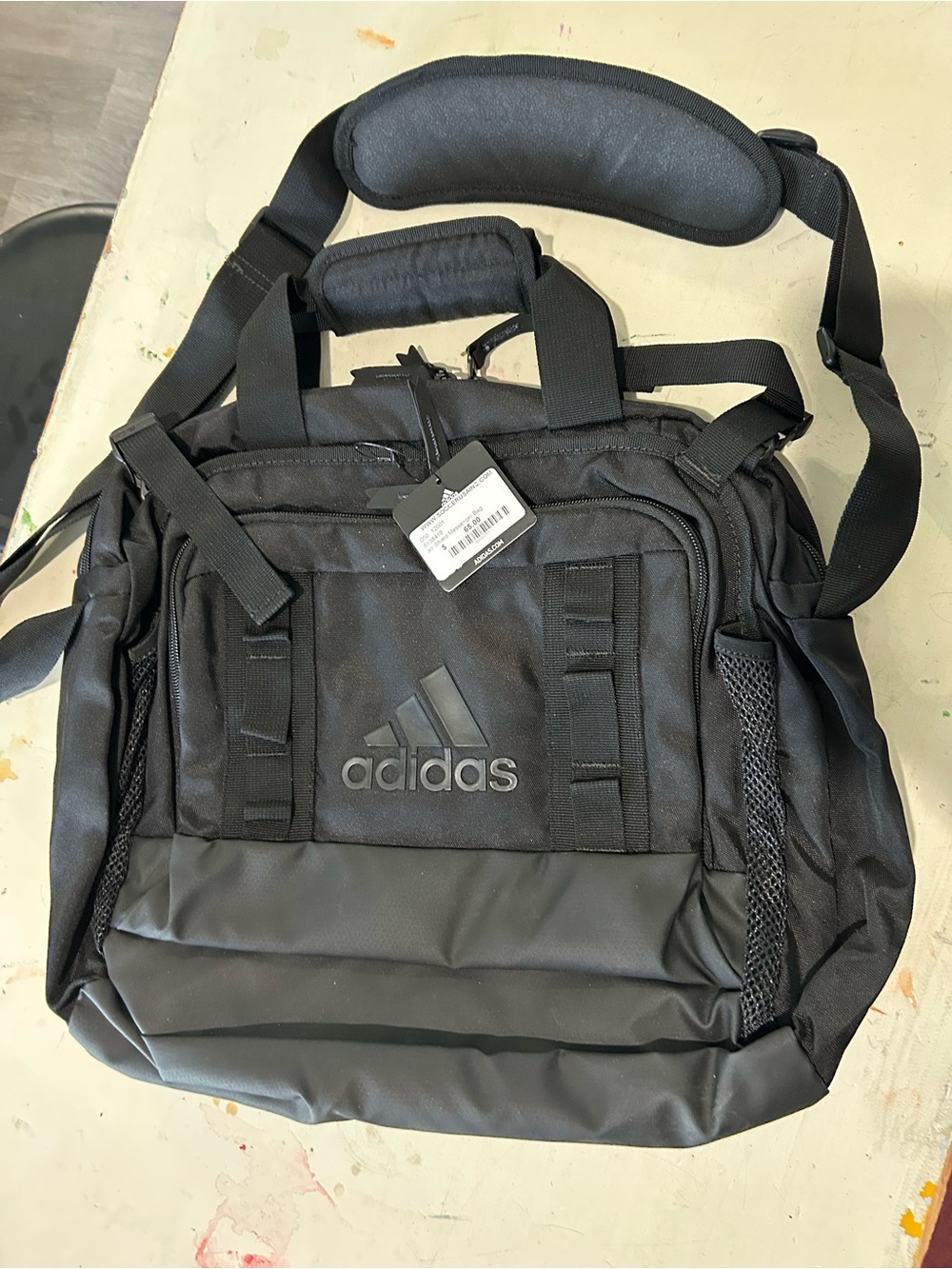 Adidas Black Stadium Messenger Bag 14in Laptop Mens Travel Water Resistant coach
